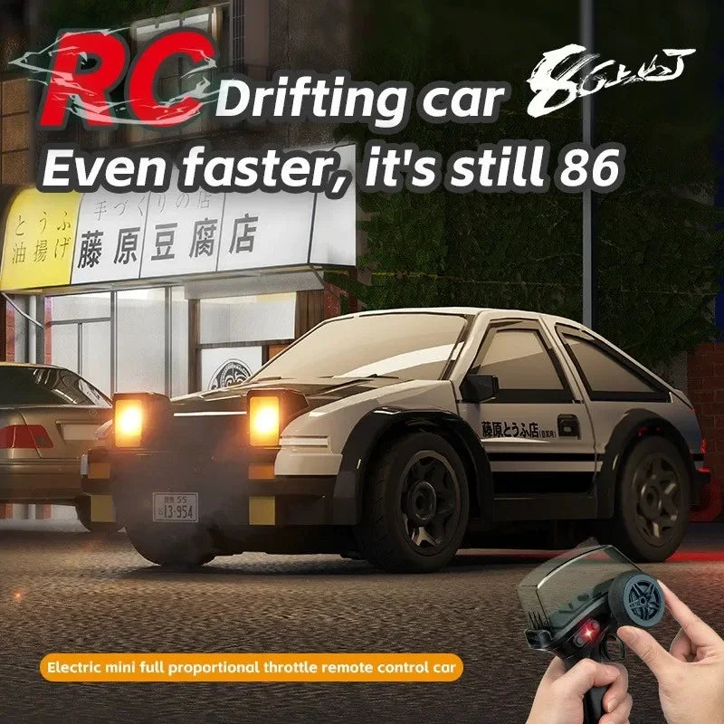1:64 Desktop RC Drift Car 2.4G High-Speed Racing Car Four-Wheel Mini Desktop Remote Control Car Electric Toy for game party gift Qme
