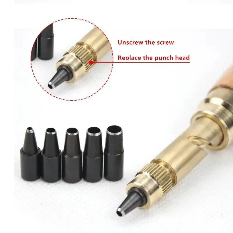 Manual Hard Alloy Rotary Punch Tool,Interchangeable Rotary Punch Set for Watch Straps, Belts, Bags & DIY Crafts Qme