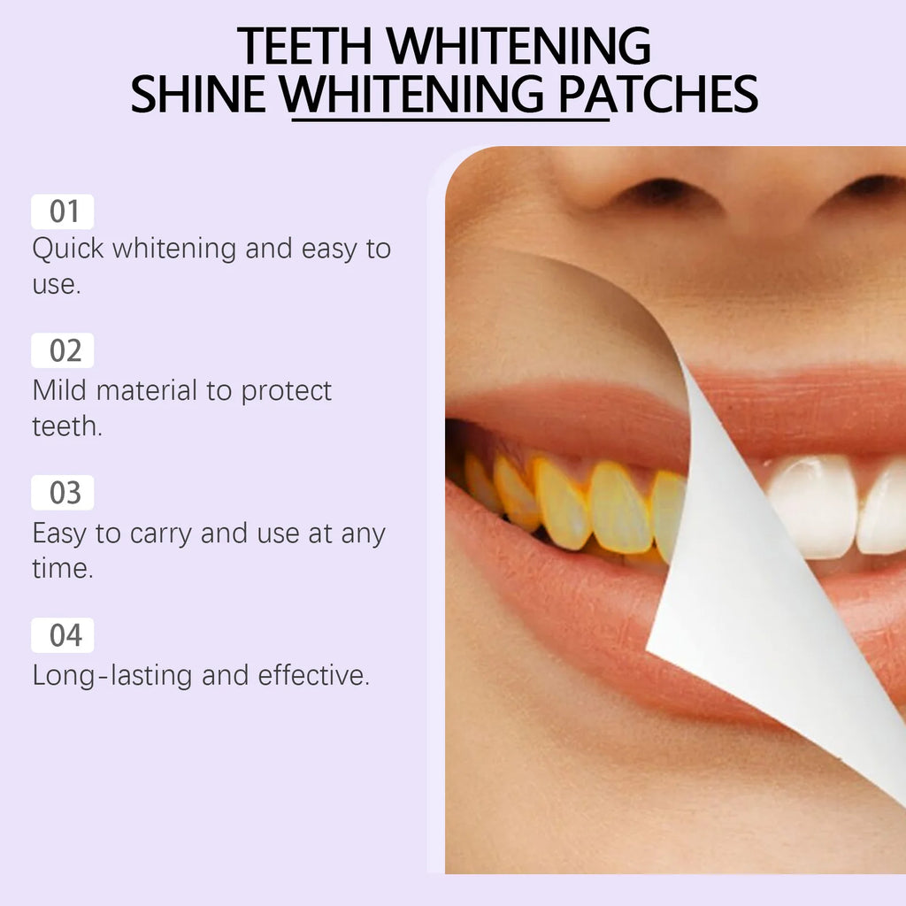 Purple Teeth Whitening Strips Tooth Stain Remover Tooth Plaque Removal Color Correction Non Sensitive Whitening Teeth Patch 7pcs Qme