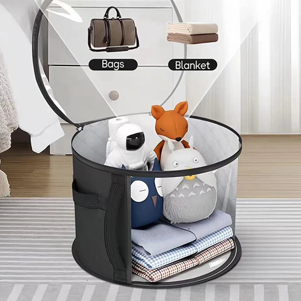 Non-woven Fabric Hat Storage Bucket Clothing Travel Portable Qme