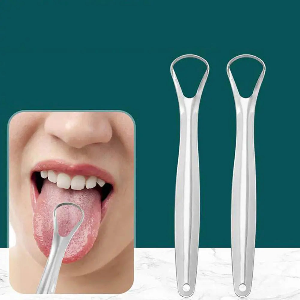 Portable Single Layer Tongue Scraper Reusable Stainless Steel Oral Mouth Brush Tongue Scraper Fresh Breath Maker Qme