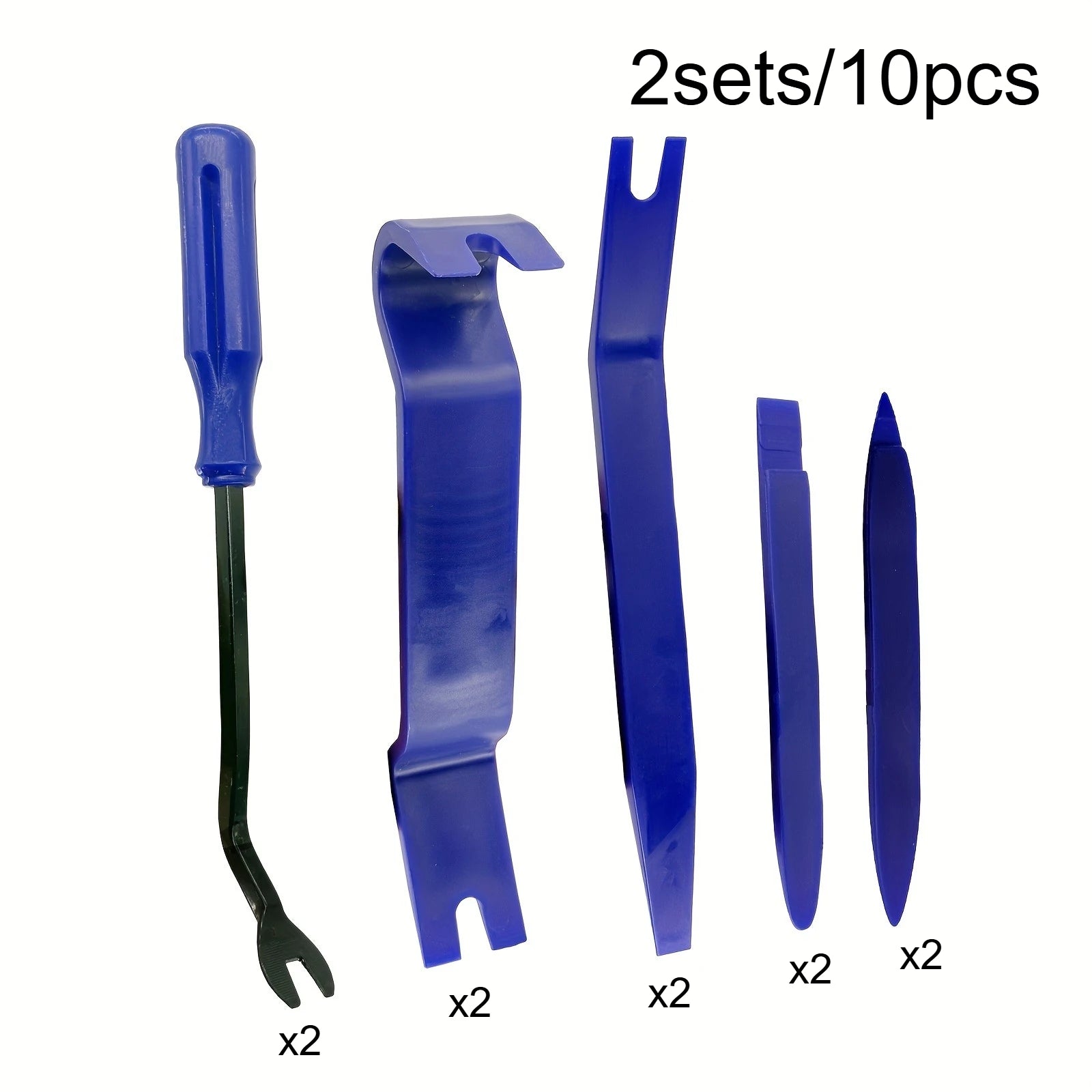 5Pcs Auto Trim Removal Tool Kit, Car Plastic Pry Panel Door Dash Audio Clip Remover Pry Bar Set For Vehicle Interior Repair Qme 2set 10pcs