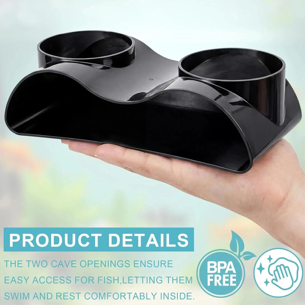 Fish Tunnel 2 Pieces L-Shaped 360 Viewing Corner Decor Aquarium Underground Cave Betta Tunnel For Betta Corydora Catfish Kuhli Qme