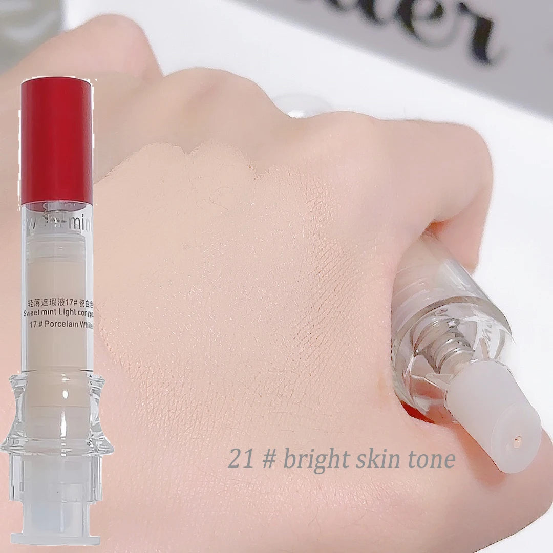 Porcelain White Light Concealer Pen Full Coverage Cover Dark Circles Acne Pores Press Concealer Matte Foundation Cream Cosmetic Qme 21 bright skin tone