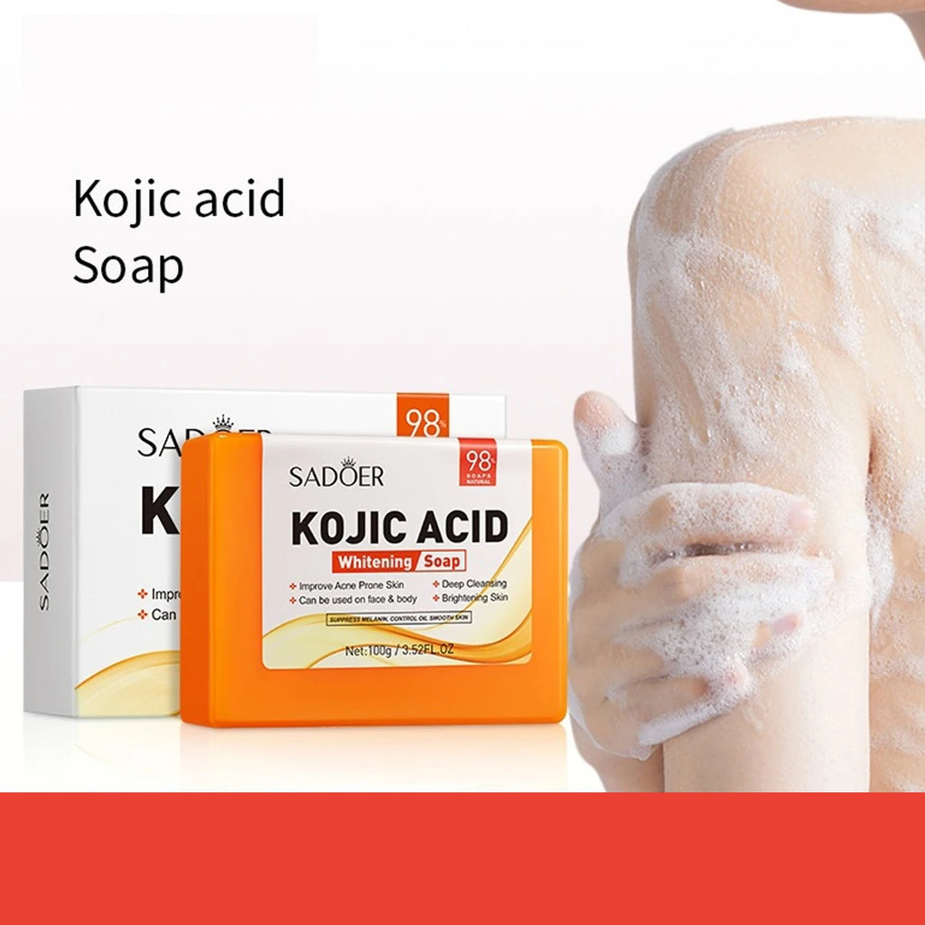 Kojic Acid Arbutin Brightening Skin Care Soap Deep Cleaning Bath Qme