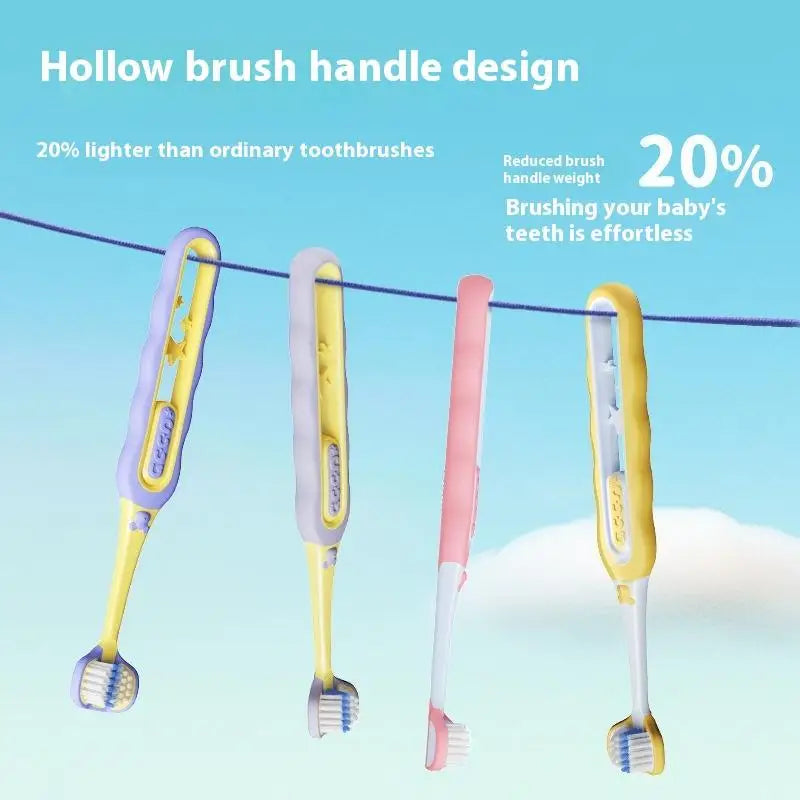 Antibacterial Cleaning Toothbrush Children Three-sided Soft Bristle Qme