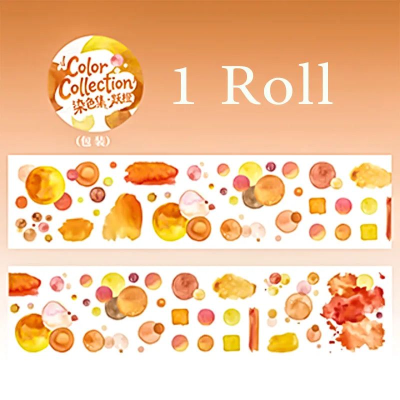 Watercolor Blotch Washi Tape, Background Base Tape for Journal Collage, Beginner-Friendly Stationery & Great Gift Pick Qme F