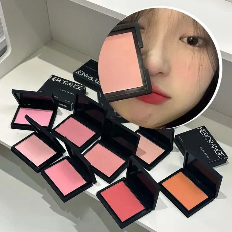 Sweet Orange Blusher Makeup Powder Blush Latte Nude Peach Cheek Color Face Contour Brighten Lasting Rich Color Rouge Cosmetics Qme