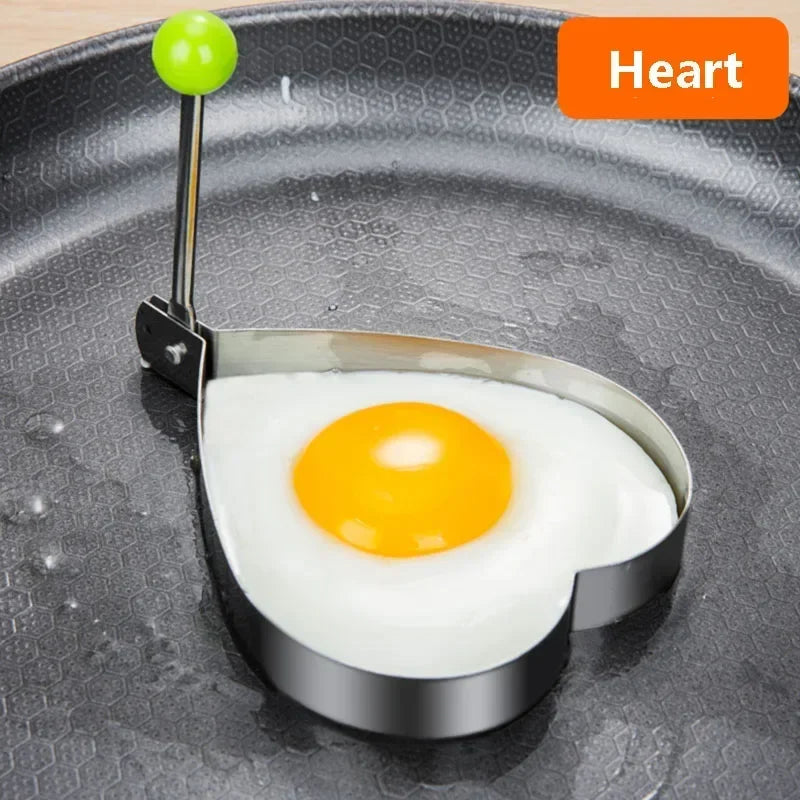 Stainless Steel Fried Egg Mold Heart Pancake Maker Breakfast Baking Omelette Rings Cooking Tools Kitchen Accessories Tool Qme 1pcs Heart