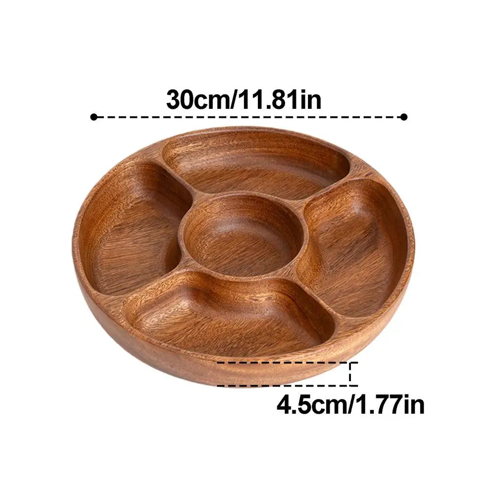 Serving Trays Party 5-Compartment Festive Platter Decorative Tray Qme Round CN