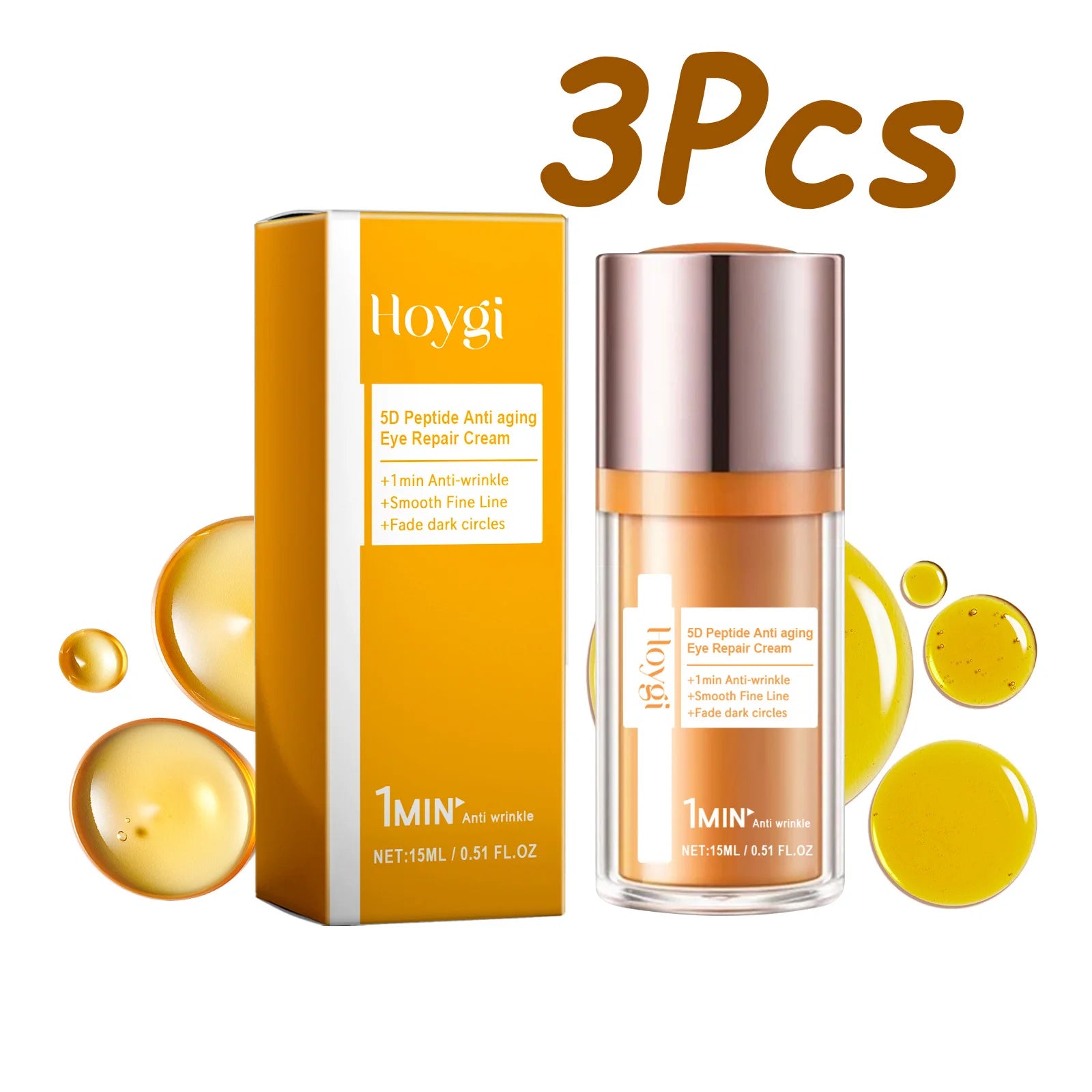 5D Peptide Anti-wrinkle Eye Cream Firming Remove Dark Circles Reduces Fine Lines Crow's Feet Smoothing Nourishing Eye Care Qme 3Pcs