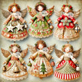 6-24pcs Rustic Retro Christmas Angels Decor Doll Pendant Wooden Angels Hanging Christmas Tree Ornament Christmas Angel Pendant Qme As Picture 6Pcs