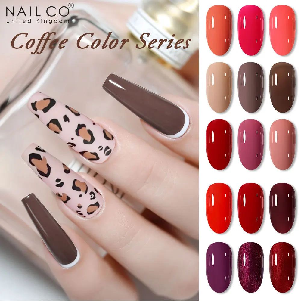 NAILCO Gel Nail Polish Nails Semi-permanent UV Varnish Glitter Glass Qme