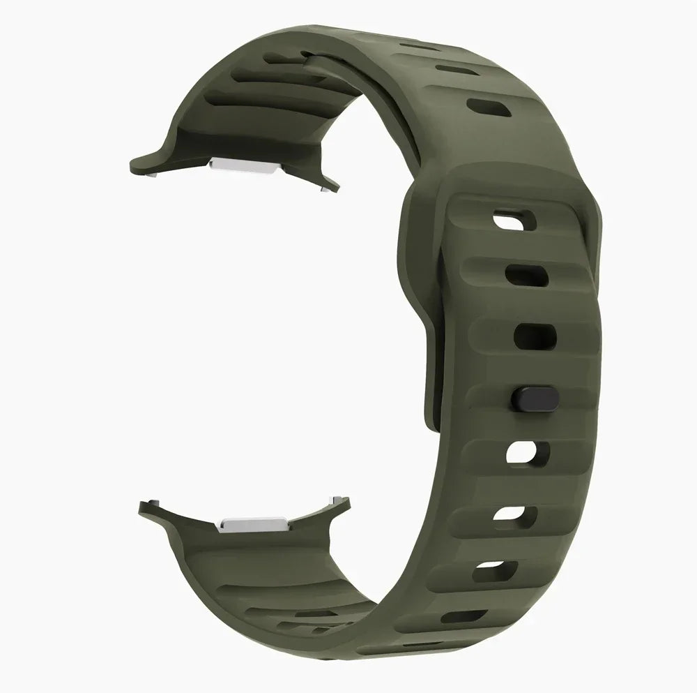 No Gaps Silicone Sport Strap For Samsung Galaxy Watch Ultra 47mm Band For Watch Ultra Replacement Bracelet Watchband Qme ArmyGreen watch 7 ultra 47mm