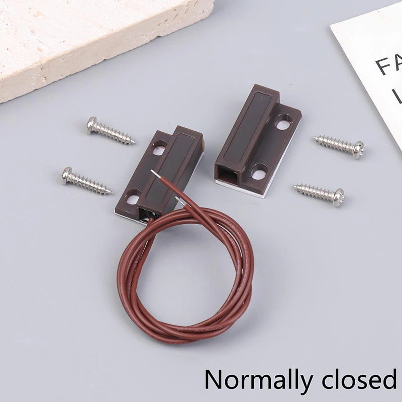 MC-38A Wired Door Window Sensor Magnetic Switch NC/NO Sensor Switch For Home Alarm System Detector Reed Switch Qme A1 Normally closed
