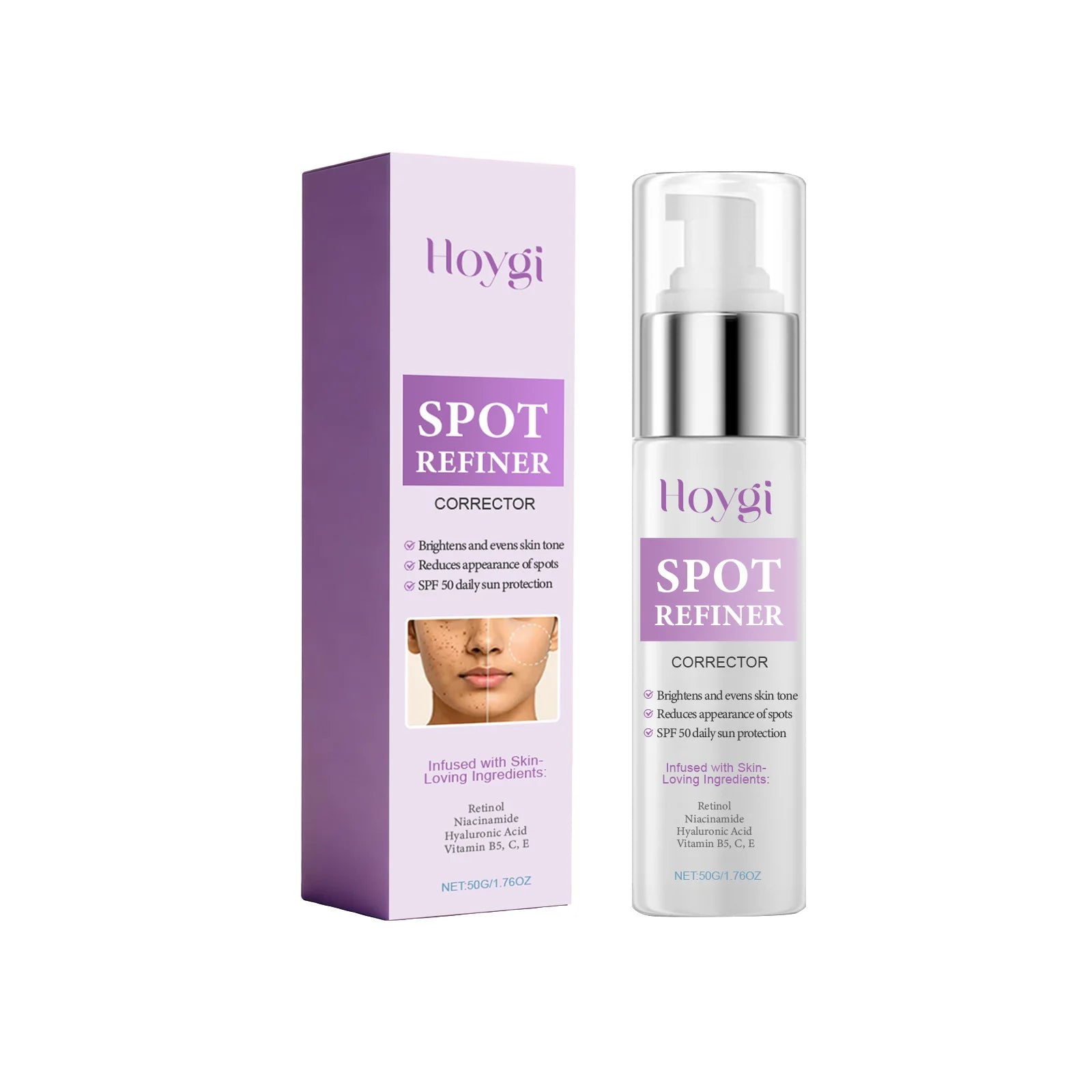 Spot Refiner Cream SPF Sunscreen Dark Spot Corrector Brightening Anti-Aging Face Moisturizer For Outdoor Facial Skin Protection Qme 50g Boxed