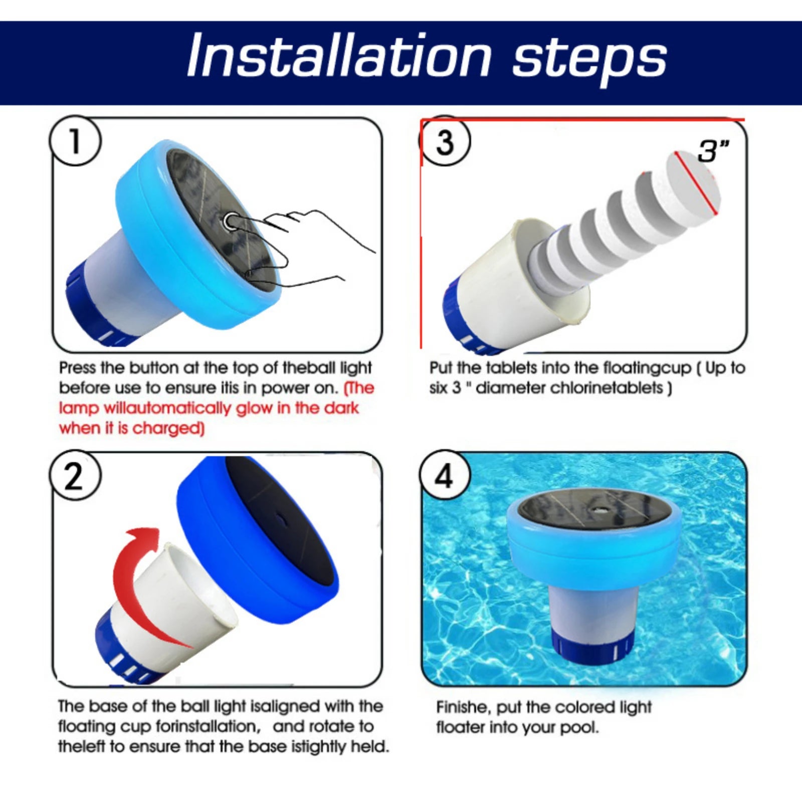 Floating Swimming Pool Floater Tablets Floating Dispenser Applicator Swimming Spa Hot Tub Supplies Pool Cleaning Accessories Qme