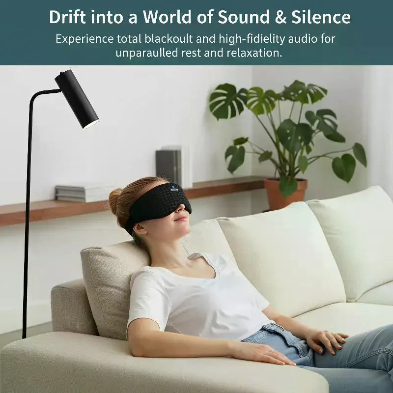 Bluetooth 3D Sleep Eye Mask Headphones Wireless Breathable Soft Qme