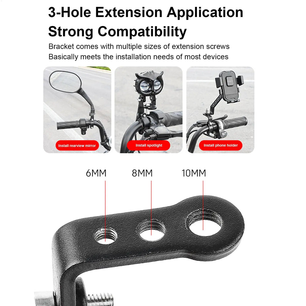 Motorcycle modification extension bracket spotlight fixing pipe clip handlebar extension bracket for Headlight Phone Qme