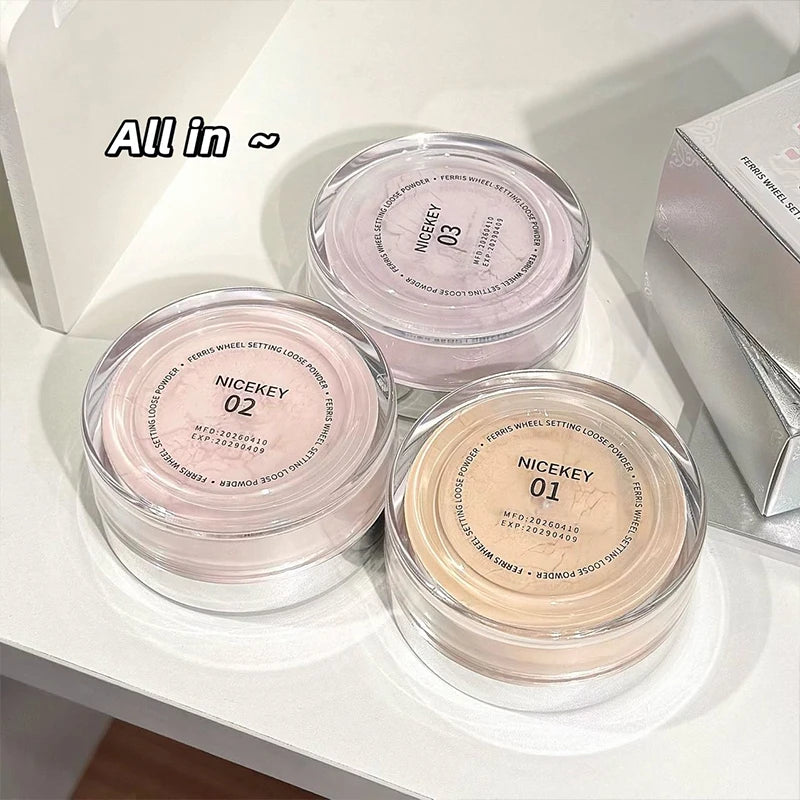 NICEKEY Matte Loose Powder Face Setting Powder Waterproof Oil Control Full Coverage Makeup Translucent Styling Fixer Cosmetics Qme