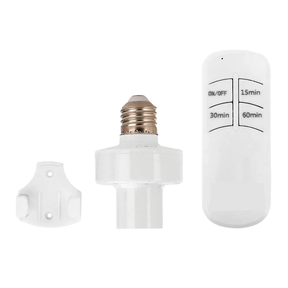 Wireless Remote Control Smart Timer Switch E27 Lamp Holder 110V 220V House Multi Light Switch Baby Room Bedroom Timer Switch Qme 1 set