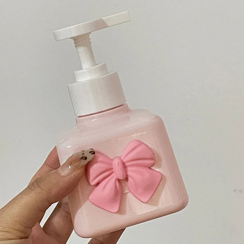 Bow Soap Dispenser Refillable Plastic Pump Bottle Liquid Hand Qme