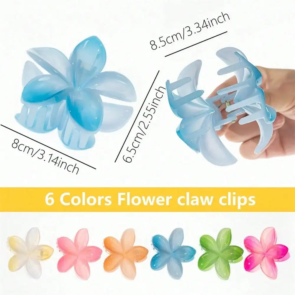 Summer Beach Flower Hair Claw Clips Thick Strong Fixation Non-slip Qme