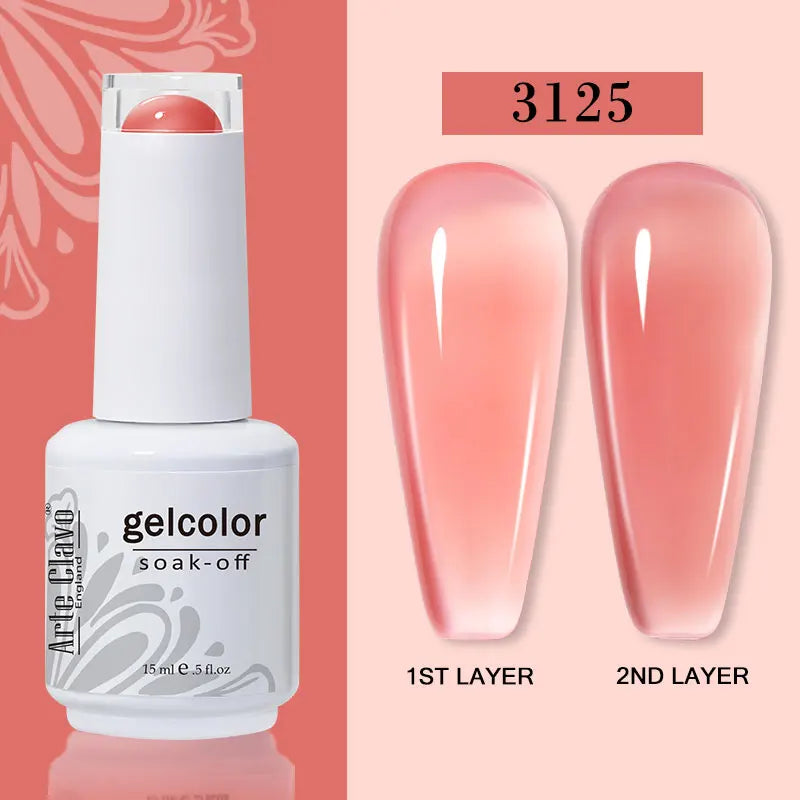 Arte Clavo Jelly Gel Polish Translucent Manicuring UV Nail Semi Qme 3125