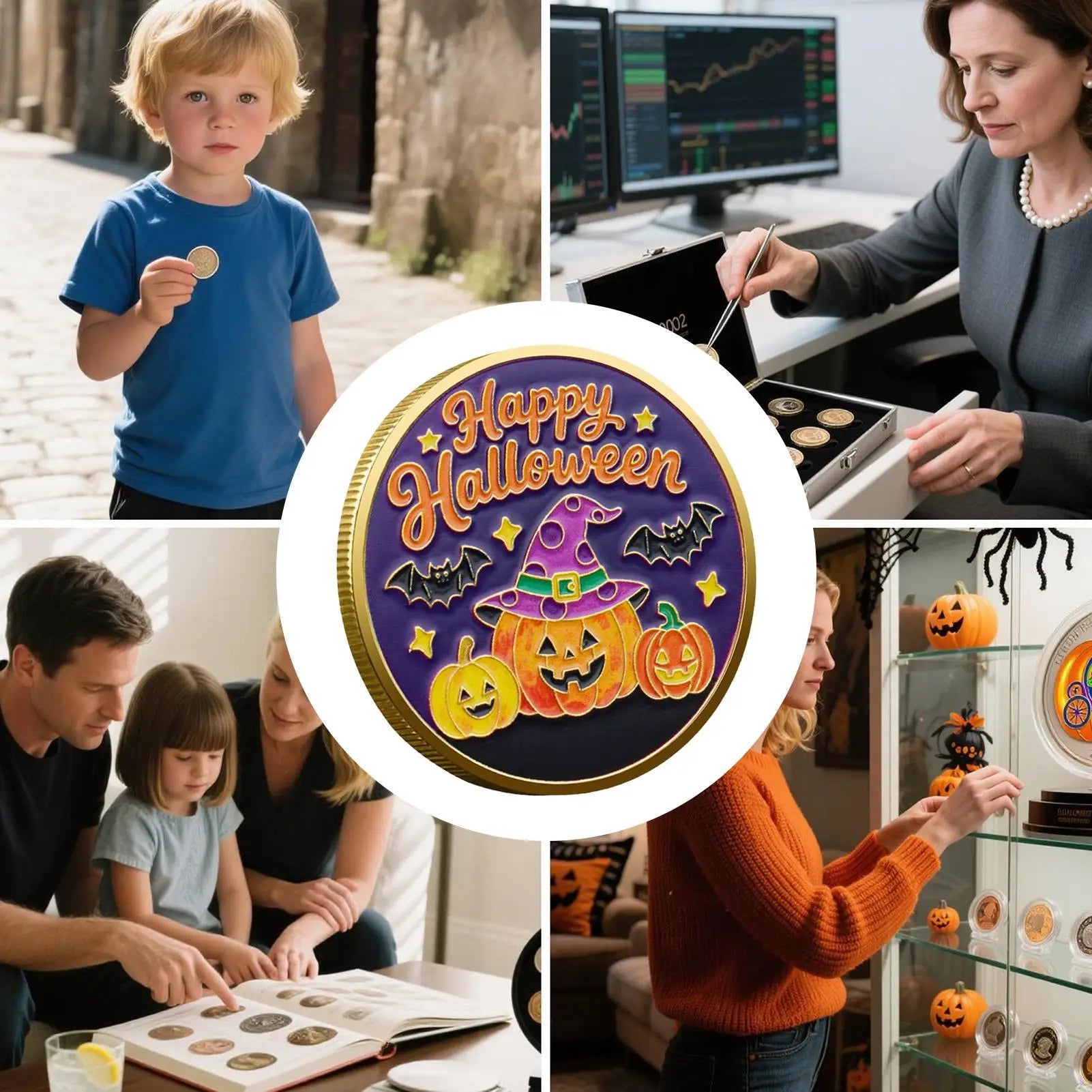 Coin Collectors Halloween Metal Toy Party Decorations Art Decor Qme