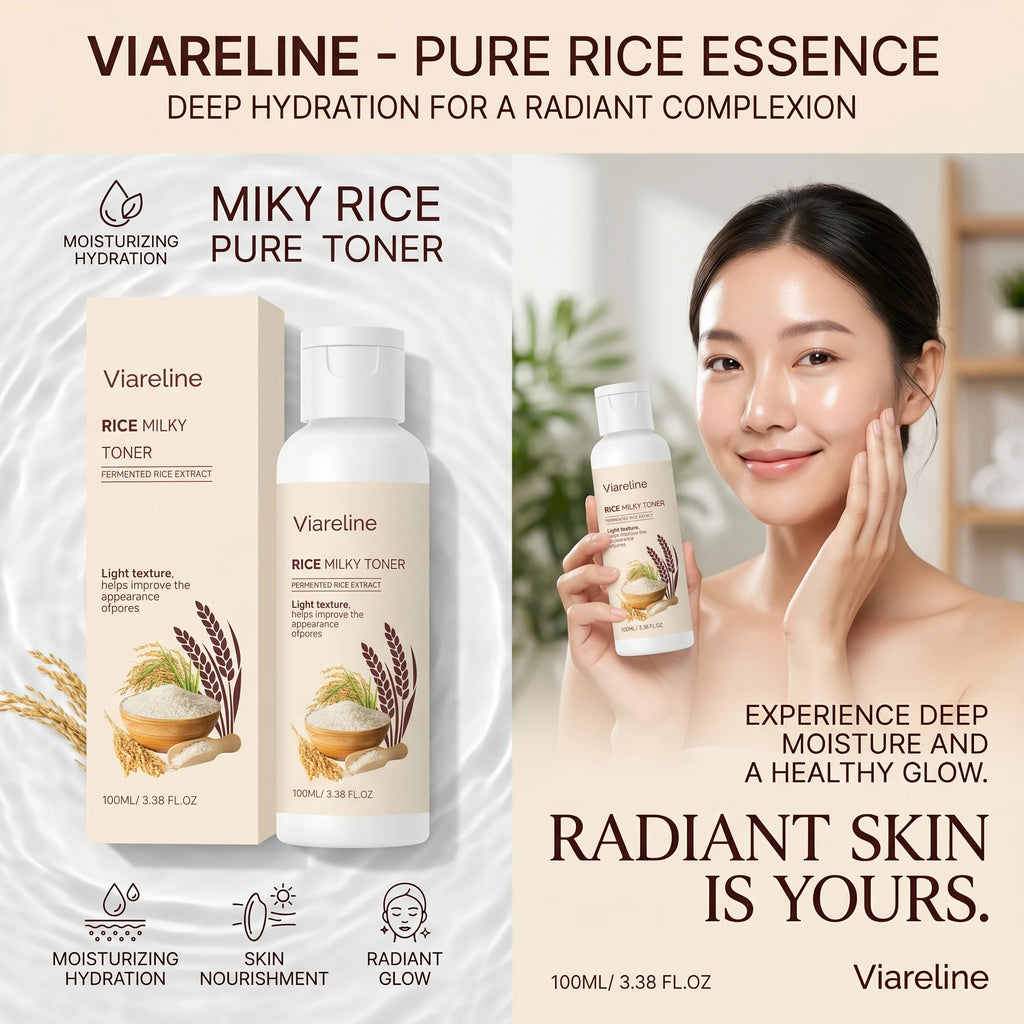 Viareline Rice Milky Toner Anti Dryness Repair Barrier Soothing Qme