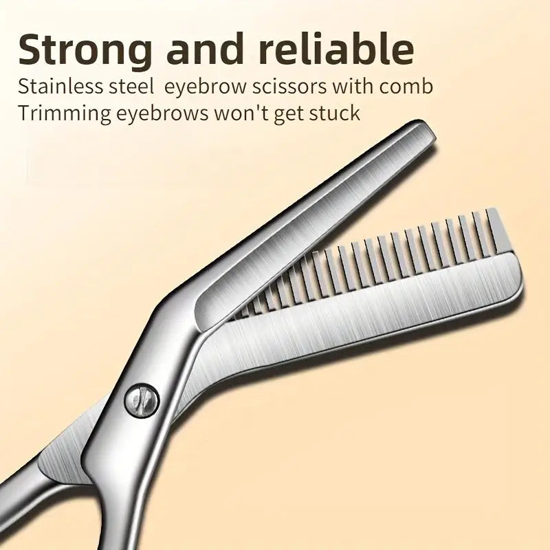 Eyebrow Scissors Stainless Steel Comb Accurate Symmetrical Shaping Qme