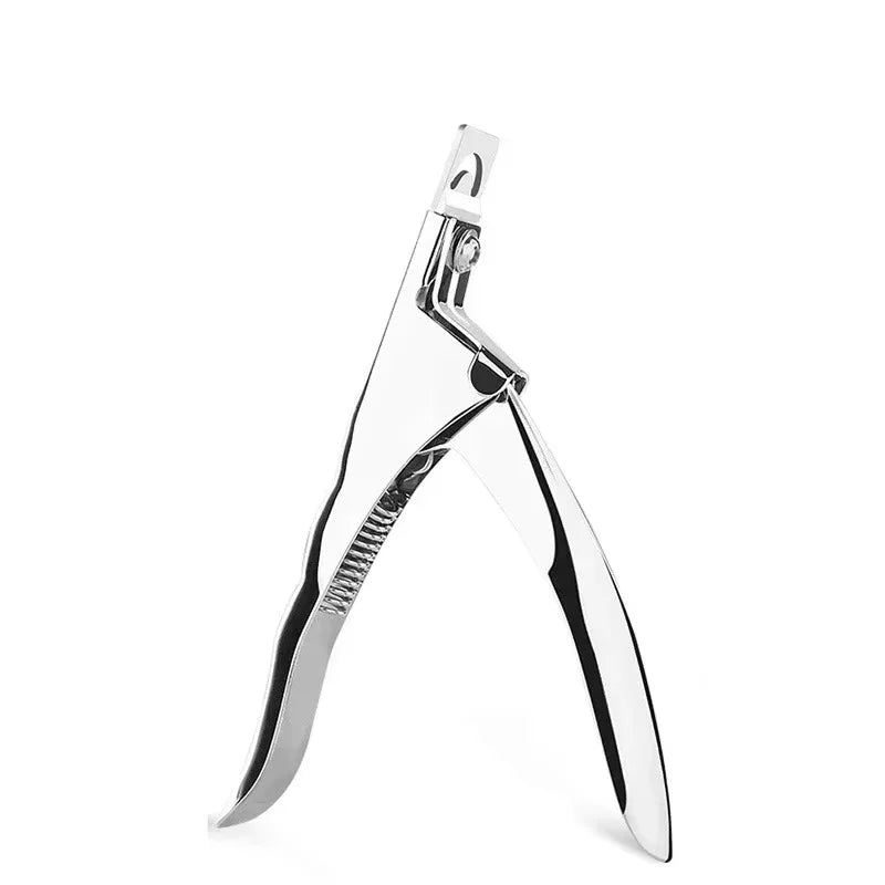 3 Colors U Word Cutting Nail Art Clippers French False Nail Tips Edge Cutters Stainless Steel Trimmers DIY Manicure Tool Qme Silver