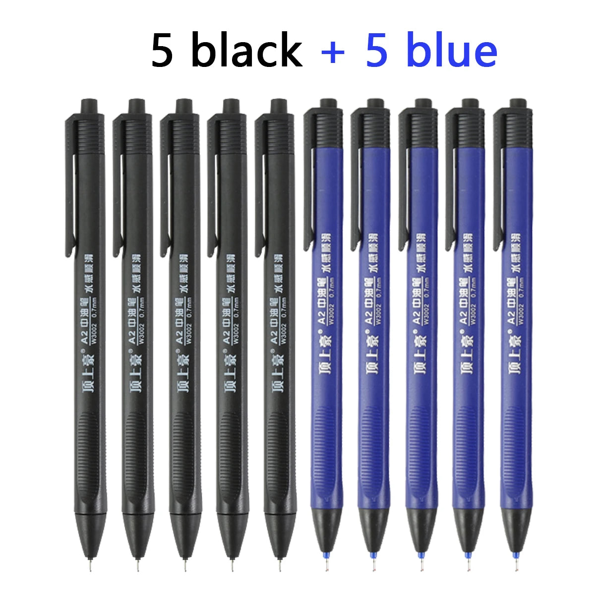 Retractable Ballpoint Pen Basics Black/Blue/Red Ballpoint Pens,Medium Point 0.7mm for Smooth Writing, 10-40 Pack Qme 5black 5blue