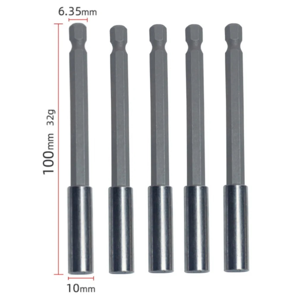 20-1PCS Hex Shank Drill Bit 60MM-150MM Magnetic Screwdriver Extended Link Screwdriver Head Holder Kit Rotary Tool Accessories Qme 100MM 5pcs