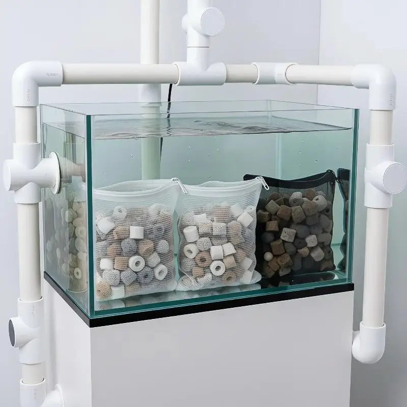 Universal Reusable Aquarium Filter Media Bags Zipper Fine Mesh All Qme