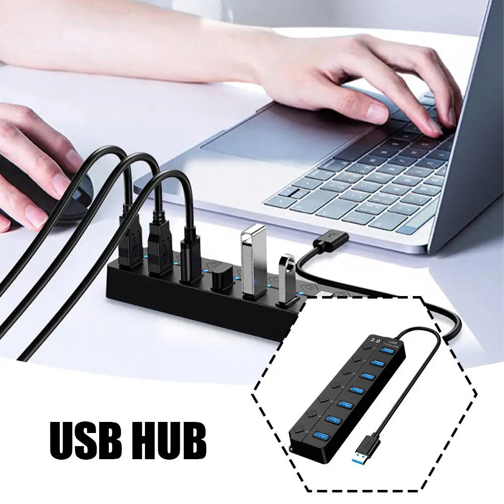 USB 3.0 Hub USB Hub 2.0 Multi USB Splitter Hub 30cm Long cable Multiple Expander for Computer Laptop PC Accessories Usb adapter Qme