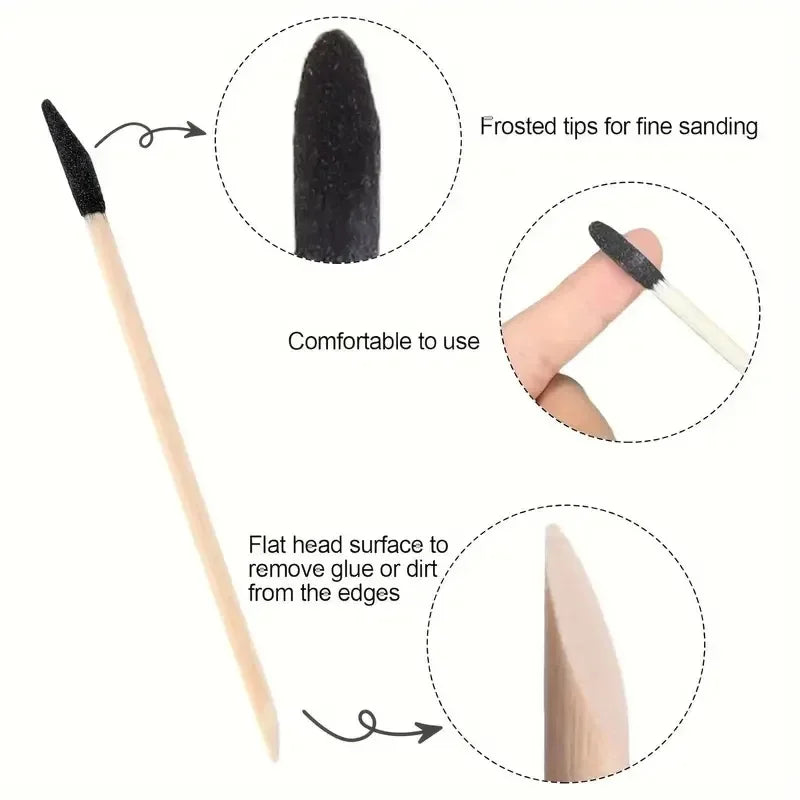10/20/100Pcs Sanding Sticks Matchsticks Sanding Twigs Fine Detailing Sanding Sticks for Plastic Models Wood Hobby Polishing Qme