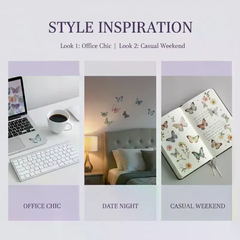 3D Hollow Colorful Butterfly Wall Stickers PET Waterproof Decorative Qme