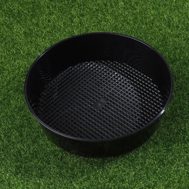 Plastic Soil Sieve Filter Mesh Round Soil Dirt Sifter For Soil Stone Sifting Filtration Home Garden Flower Plant Nursery Tools Qme Black