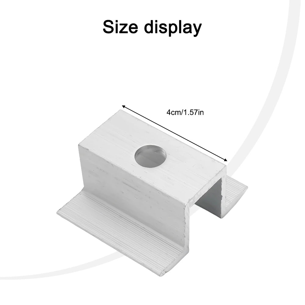 10Pcs/set Solar Middle Clamp PV Fit For Aluminum Alloy Solar Panel Frame Height 25-50mm For Most Frame Modules Accessories Qme