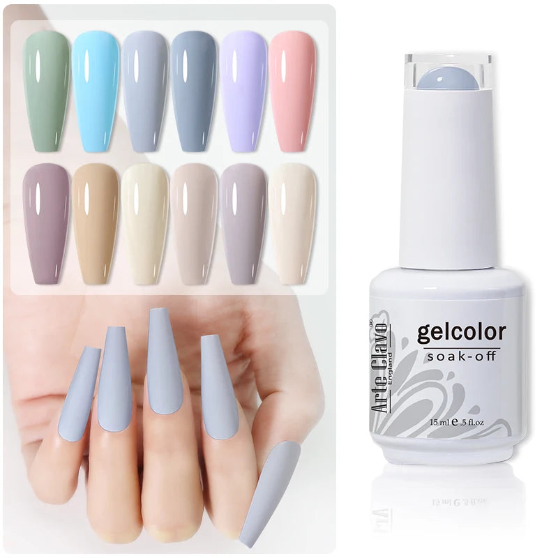 Arte Clavo 131 Colors Gel Polish Nail Varnish Paint Semi Permanent Qme