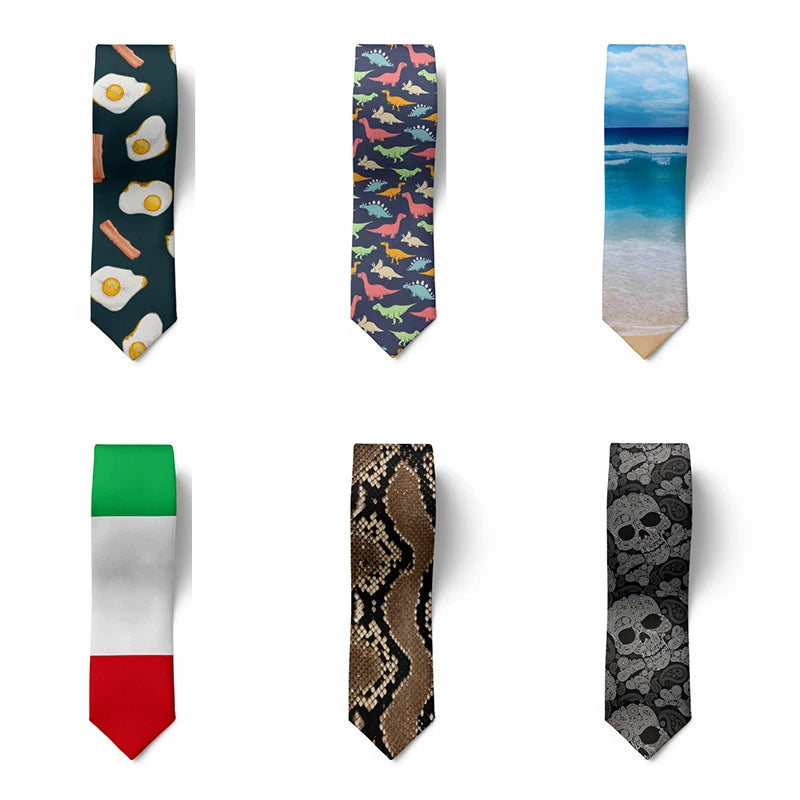 Funny Little Dinosaur Men's Tie Unisex Business Dating Novelty Qme