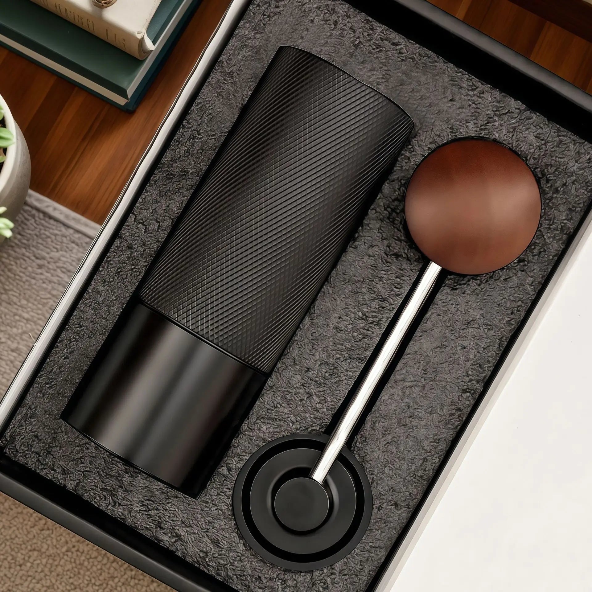 Manual Coffee Grinder,Hand Coffee Maker&Coffee Bean Grinder,Hand Coffee Grinding Tool for FreshGrinding,Hand-Crank Coffee Maker Qme Blk 5 StarSteel