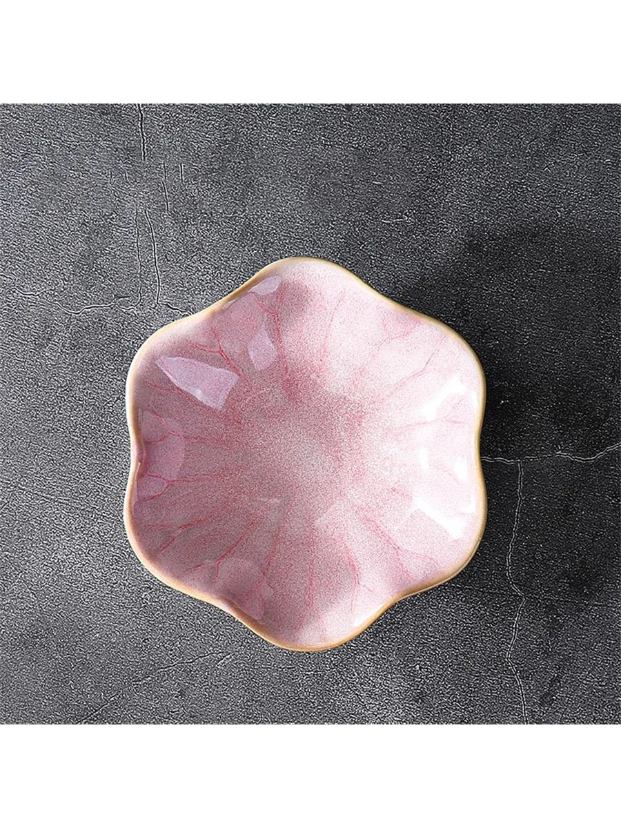 Ceramic Petal Shaped Jewelry Tray Simple Irregular Plate Storage Qme G