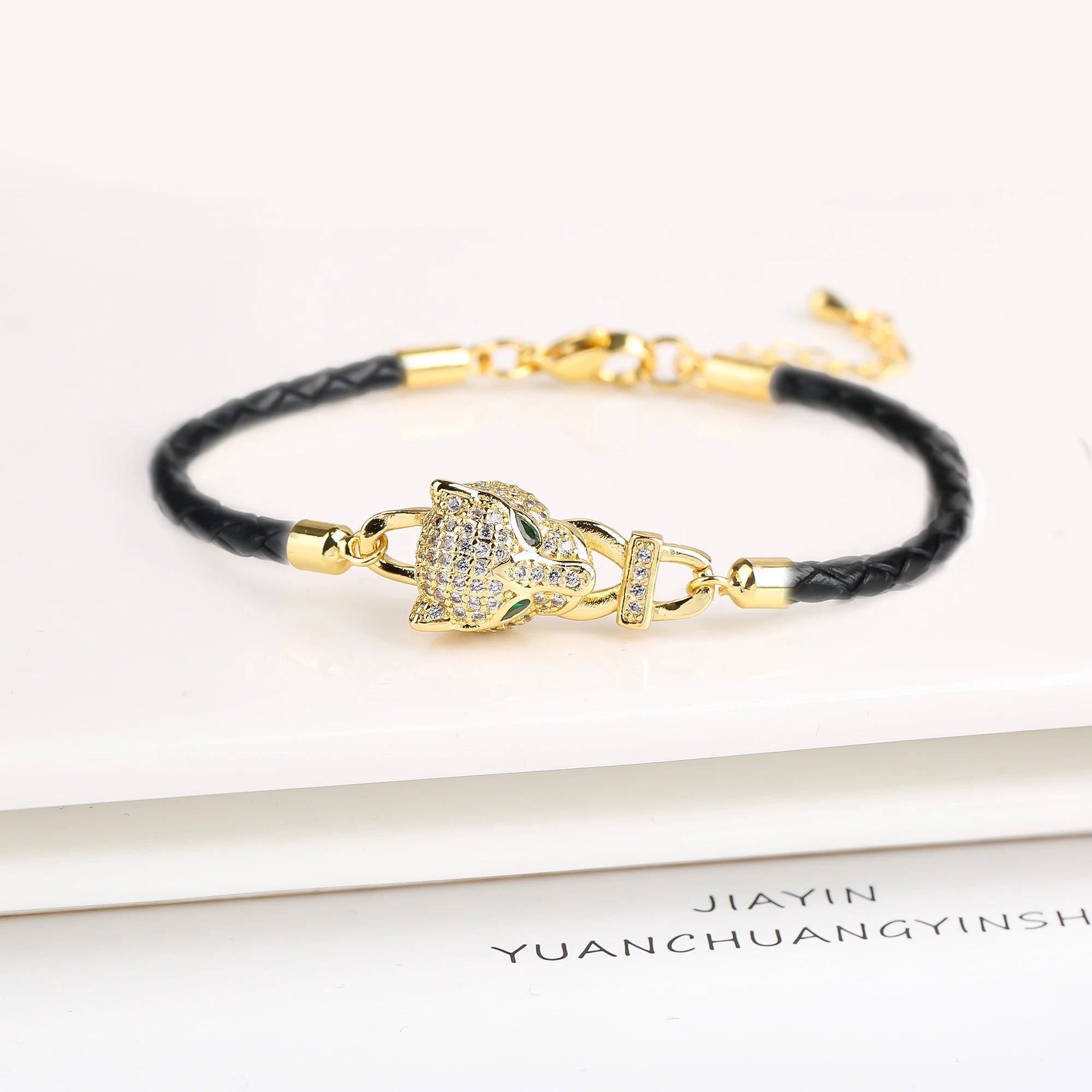 New 6 Colors Fashion Cute Animal Bear Zirconia Leather Rope Braided Adjustable Bracelet Classic for Man Woman Party Jewelry Gift Qme F