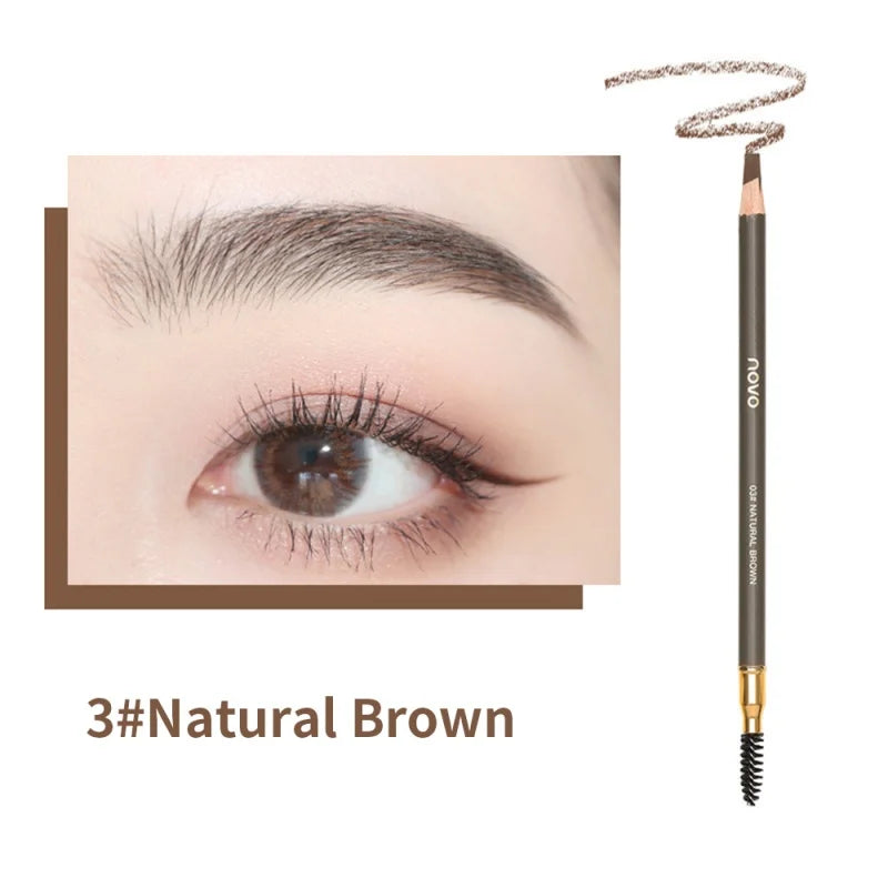 Wild Line Eyebrow Pencil High Quality Pull Eyebrow Pencil Waterproof Hard Core Flat Head Pencil White Black Leather Makeup Pen Qme Color-3