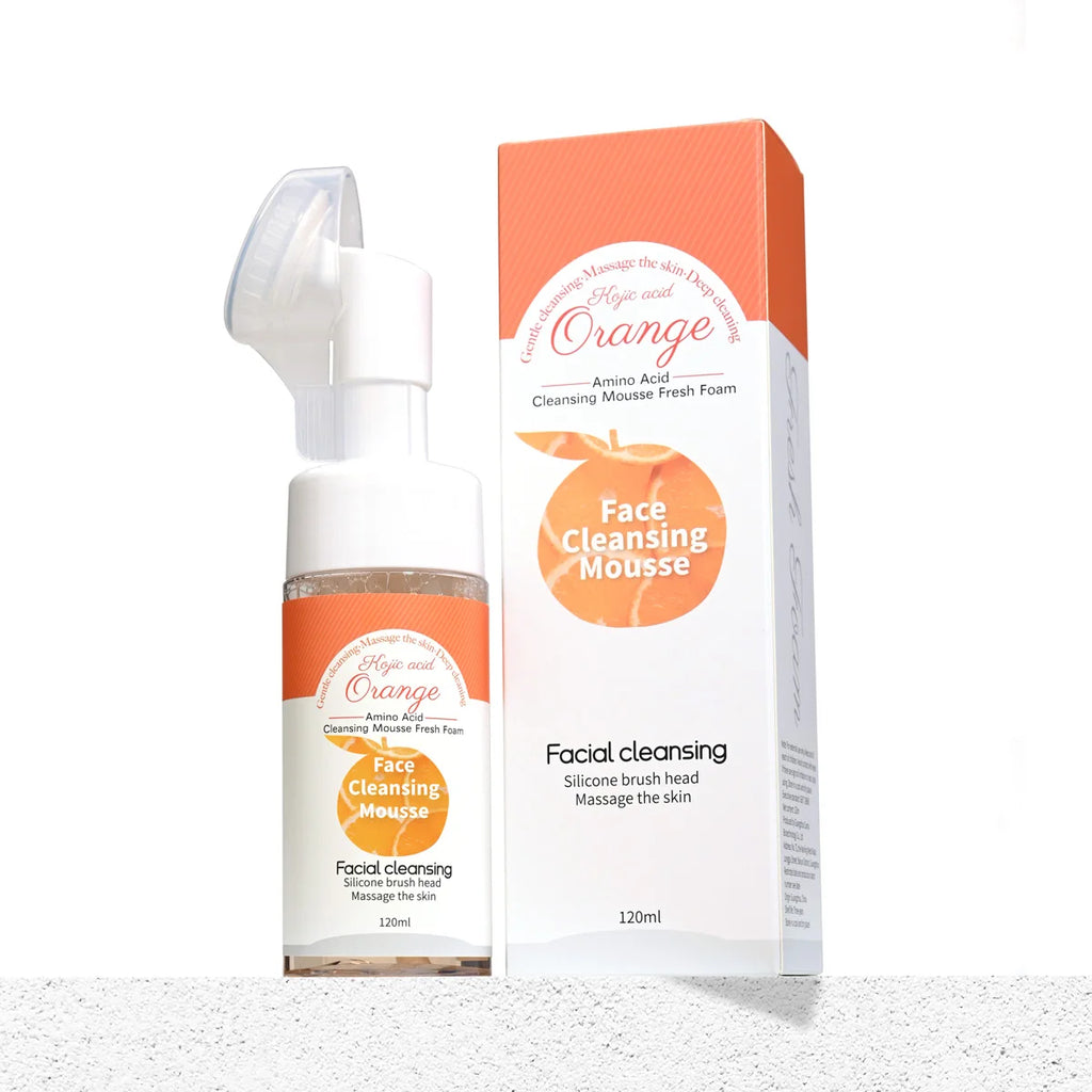 Vc Orange Cleansing Mousse Silicone Soft Brush Head Cleanses Face Qme