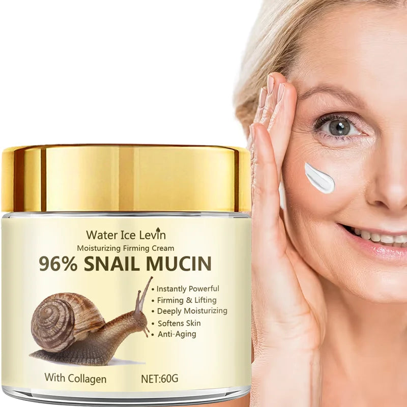 Snail Mucin Firming Cream with 96% Extract - Moisturizer for Lifting, Wrinkle Reduction & Deep Hydration. Qme