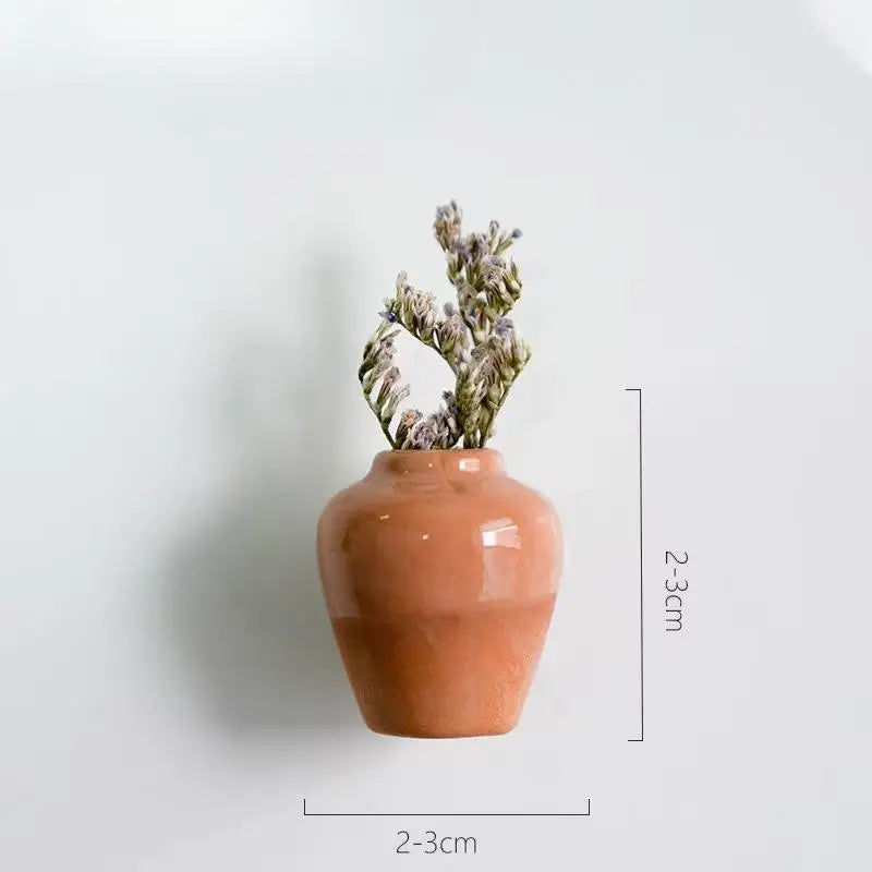 Mini Ceramic Vase Fridge Magnet 3D Micro Landscape Decorative Plant Qme 09