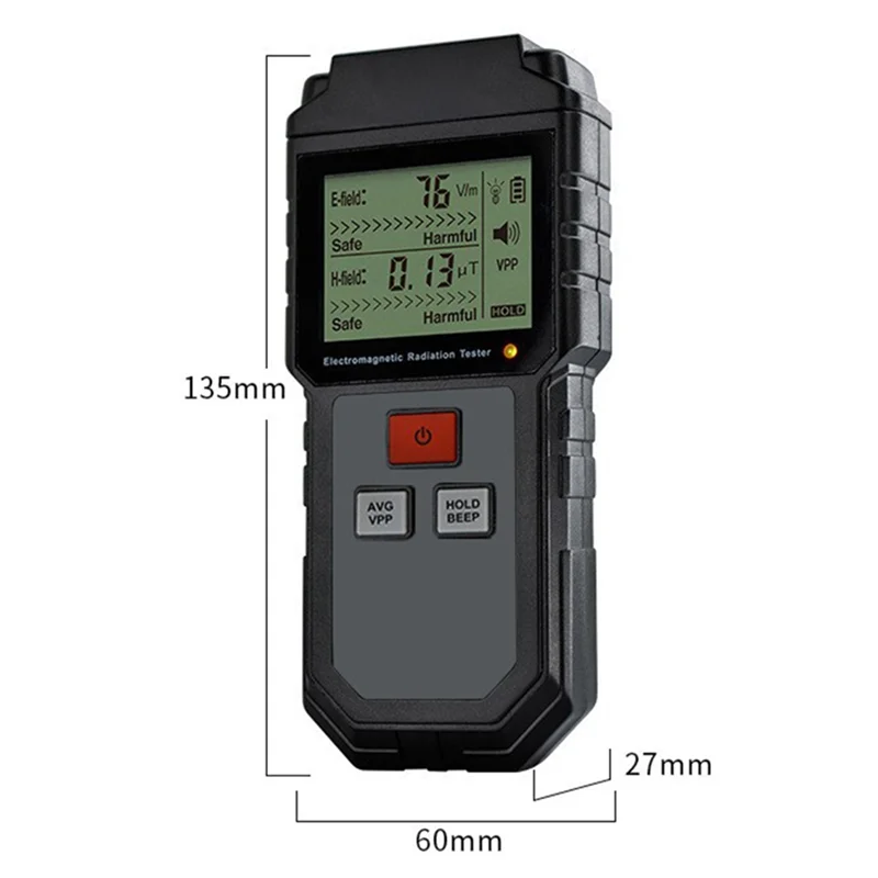 A02F-ET825 Electromagnetic Radiation Detector For Detecting Radiation Electric Appliance Radiation Survey Meter With Battery Qme